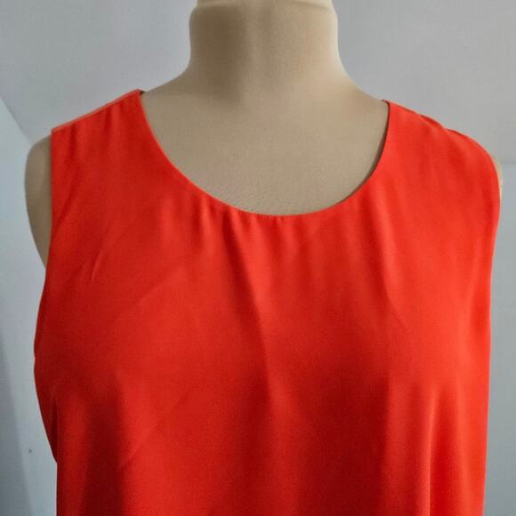 Vince Camuto Top Womens XL Two-Toned Orange Asymmetric Lagenlook Layered Tiered - Picture 5 of 14